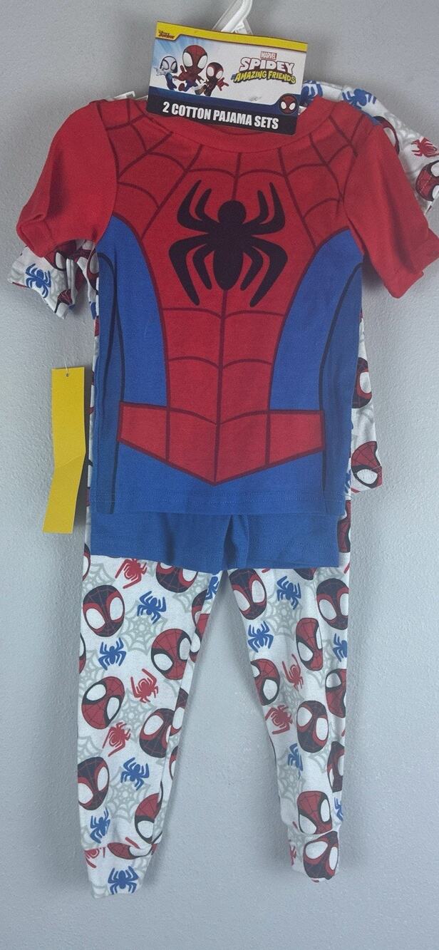 NWT 4PC Sz 4T Marvel Spiderman Amazing Friends Pajama Sets